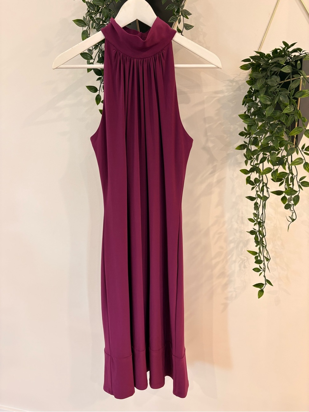 Ralph Lauren Sleeveless High-Neck Maxi Dress in Plum